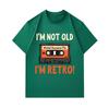 Men's 100% Cotton Crew Neck Short Sleeve T-Shirt, I'm Not Old Retro Cassette Mix Tape Funny Printed Casual Summer Lightweight Comfortable Daily Wear T