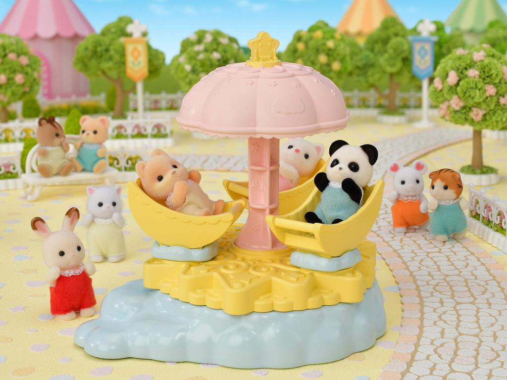 Sylvanian Families Yuenchi Play Equipment Carousel ST Mark Certification 3 Years Old and Up Toy Dollhouse Sylvanian Families EPOCH [Star