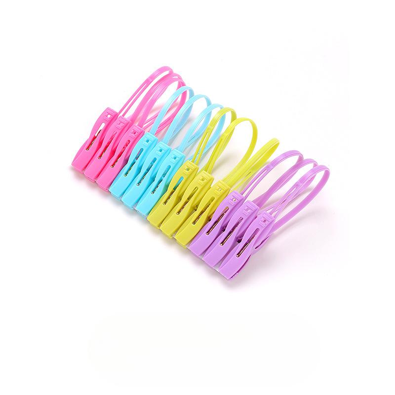 Cable Clothespin Windproof Clothespin Travel Portable Plastic Clip Fixed Underwear Socks Clothespin 12 Packs