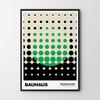 Plakat zielony czarny bauhaus kropki