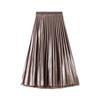 Autumn and Winter Women's Skirt Golden Velvet Mesh Half-body Skirt Women Two Sides Wear Medium-length High-waisted Pleated Yarn Skirt