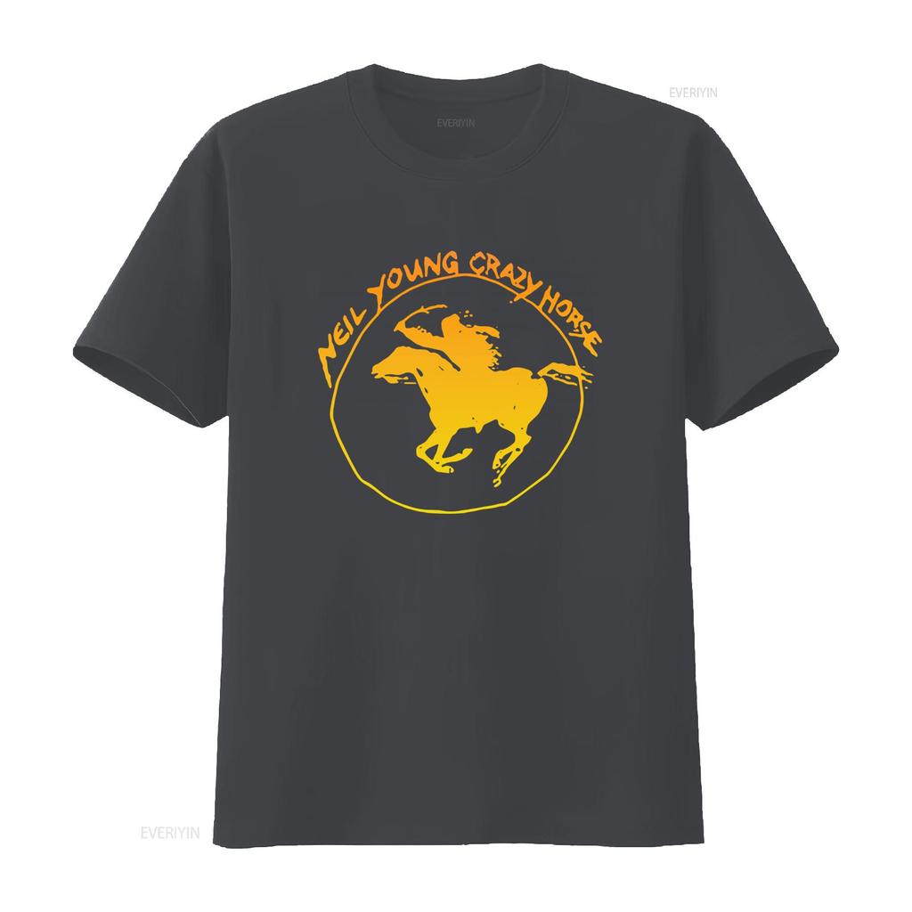 Нил Янг Crazy Horse Мужская футболка S 5XL Длинный рукав или короткий Рок-группа винтаж Стирка Повседневный мода Эластичный Дышащий Немного