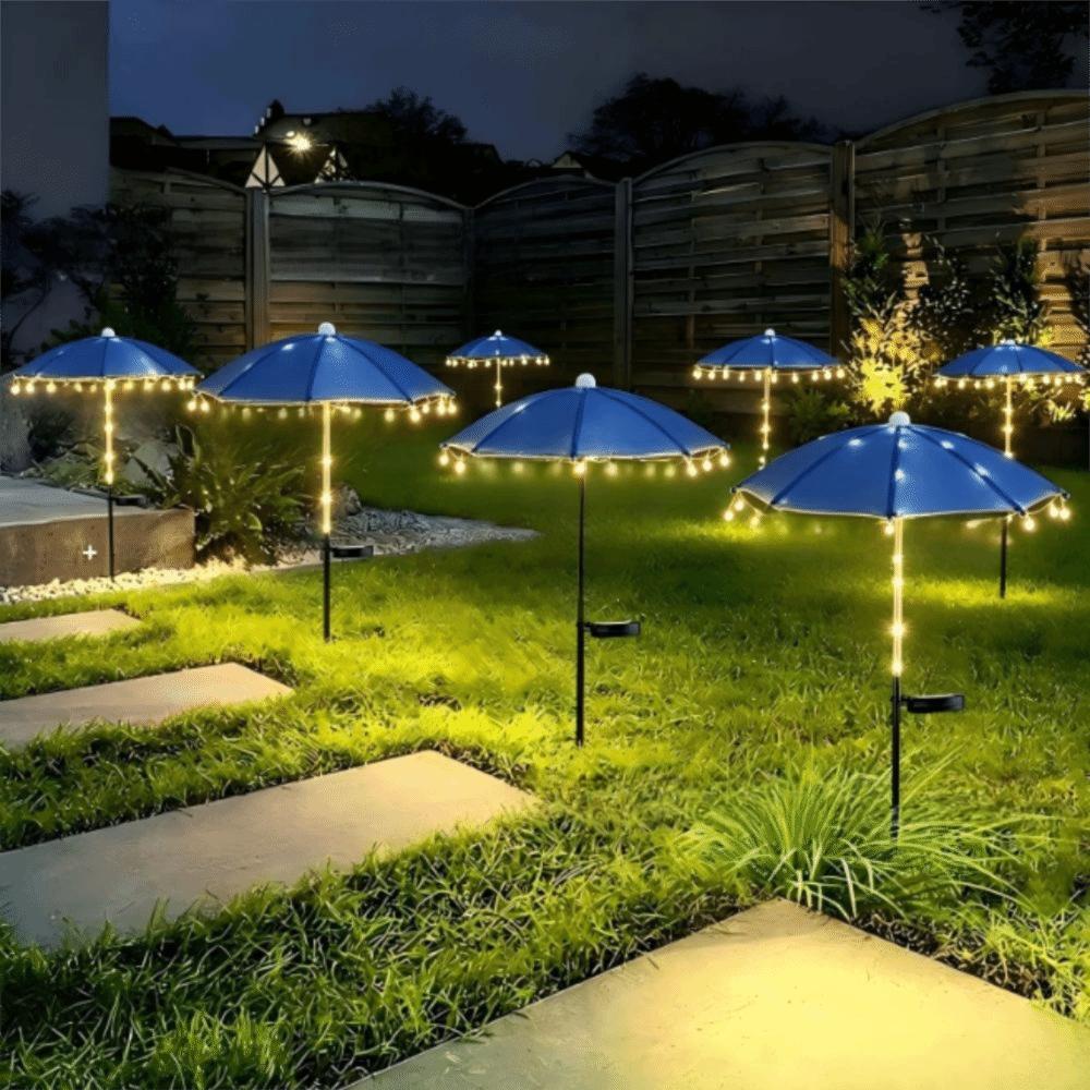 Waterproof Ground Stake Lights Umbrella Shaped Umbrella Lights Landscape Solar Lights Patio