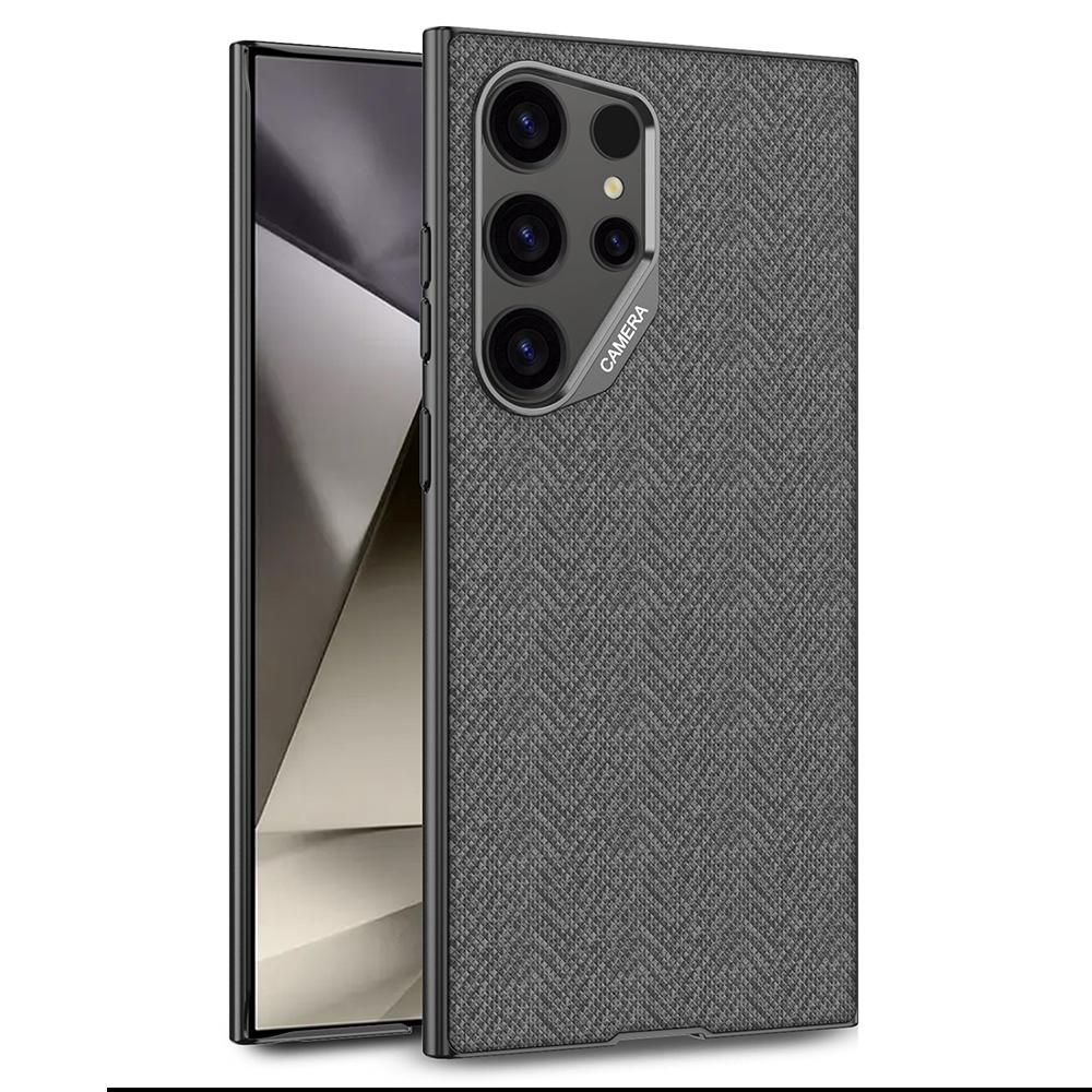 For Samsung Galaxy S24 Ultra Case Skin Touch PC+TPU+Cloth Phone Back Cover