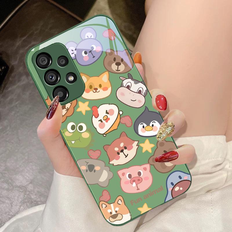 Милый Животный Белый Для Samsung Galaxy S10 4G S20 11E 30 S21 21Fe 22 S24 Pro S23 Ultra 5G S8 S9 Чехол для телефона из закаленного стекла