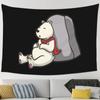 Cartoon Bear Background Cloth Office Living Room Tapestry Home Wall Decoration Tapestry