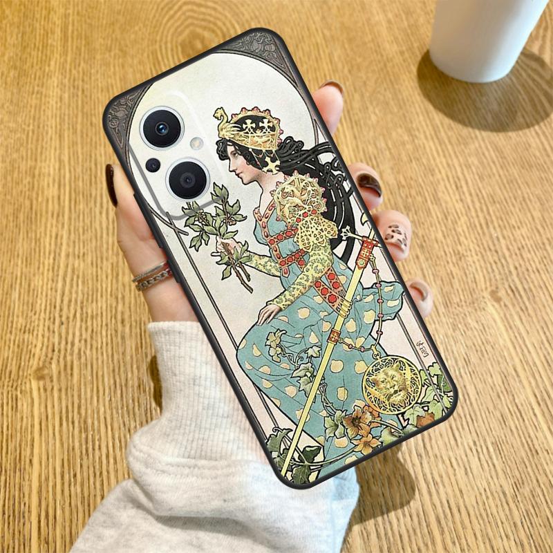 Alphonse Mucha Art Case For OPPO Find X2 X3 Neo Lite X6 X5 Pro Reno 8T 7 3 2Z 4Z 5Z 5 6 8 4 Lite Back Cover