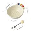 Decoration Fruit Bowl with Fork Geometric Pattern ABS Fruit Serving Plate Large Capacity With Fruit Fork Snack Plate