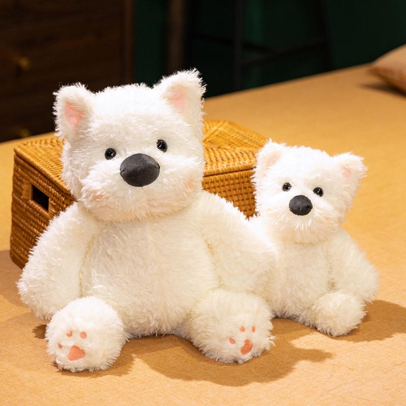Милая пушистая плюшевая кукла Вест-Хайленд-Уайт-терьер Мягкая имитация собаки Мягкая игрушка Подарки для детей