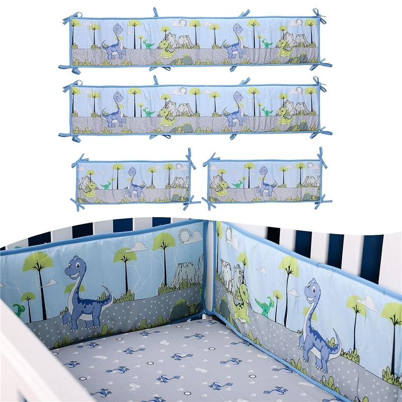 4 шт. дышащие хлопковые бортики для детской кроватки, мягкая подкладка, мягкая защита для кроватки, накладки на бампер для мальчиков и девочек