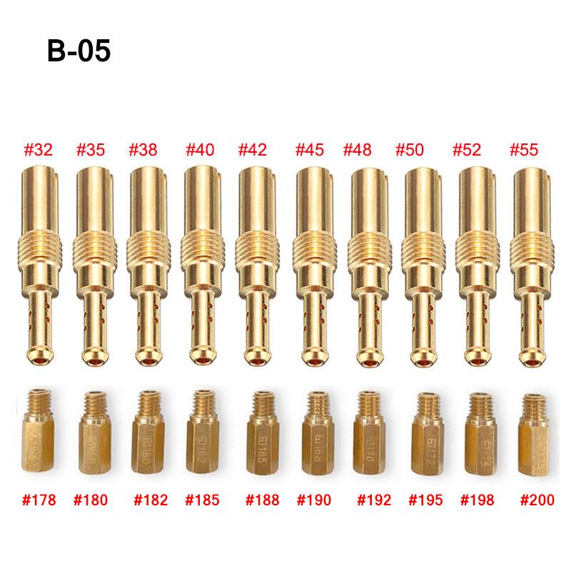 ZSDTRP 20pcs Carburetor Main/Pilot Jet Vice Injector Nozzle For PWK PWM PE PD PJ FCR-MX CV CVK CRS Motorcycle Carburetor Jets