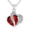 Fashion Women Heart Crystal Rhinestone Chain Pendant Necklace Jewelry