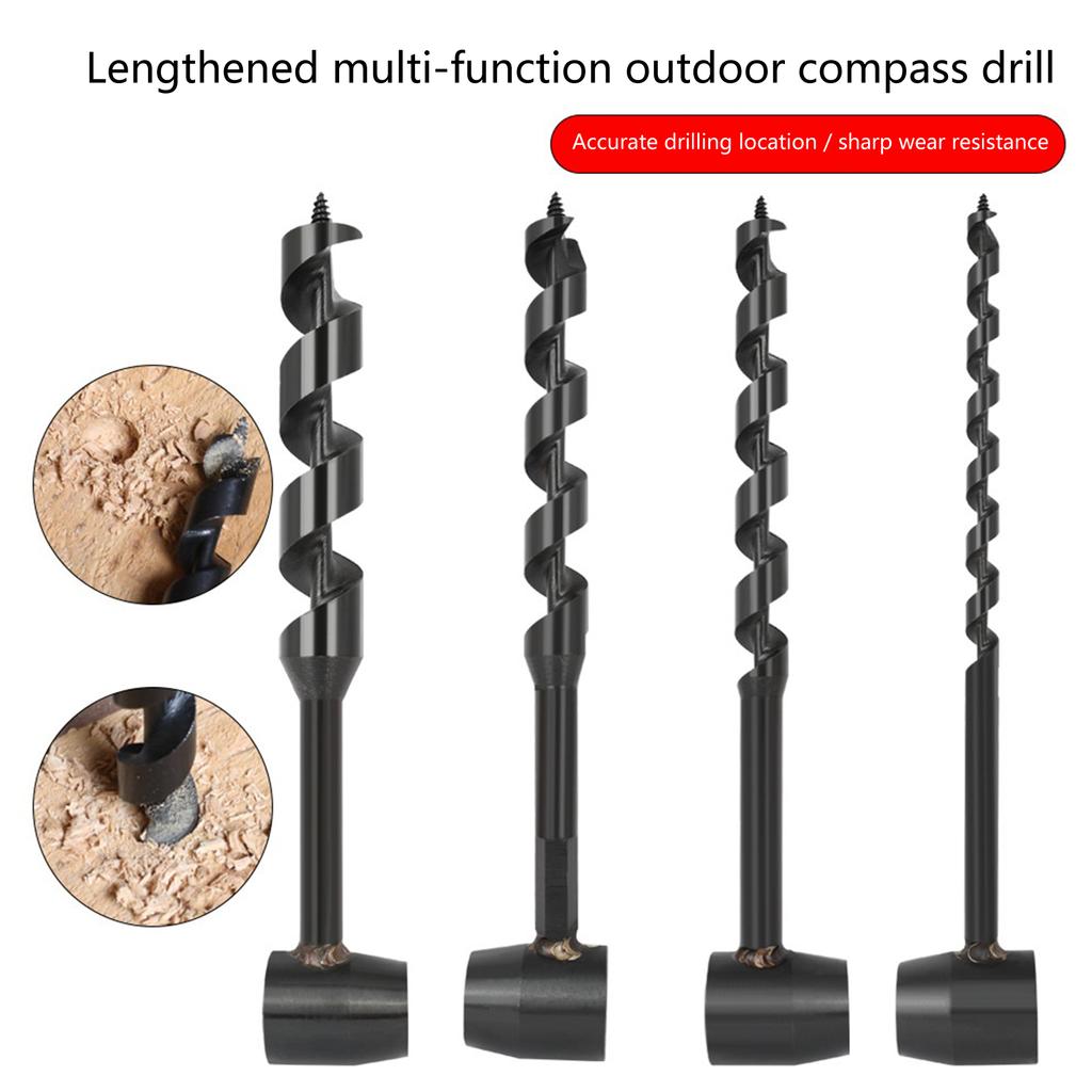 Wood Auger Drill Bit Bushcraft Hand Auger Wrench Heavy Duty Steel Hand Auger Wood Drill Bushcraft Auger Tools for Camp