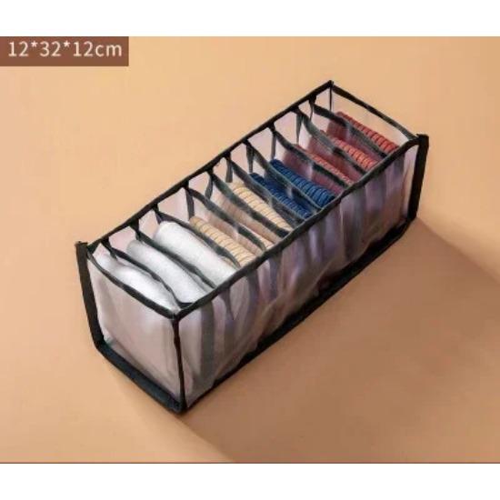 Dormitory Bra Closet Organizer for Socks Home Separated Underwear Storage Box 7 Grids Bra Organizer Foldable Drawer Organizer