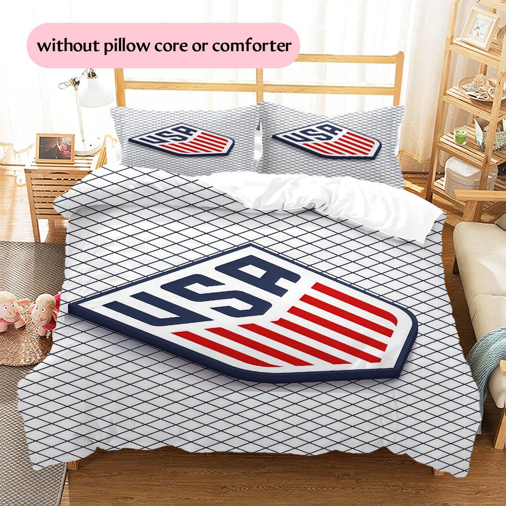 USA national football logo Pattern Bedding Home Decoration Birthday Gift (1 * duvet cover + 2 * pillowcase, without core),fan merchandise.