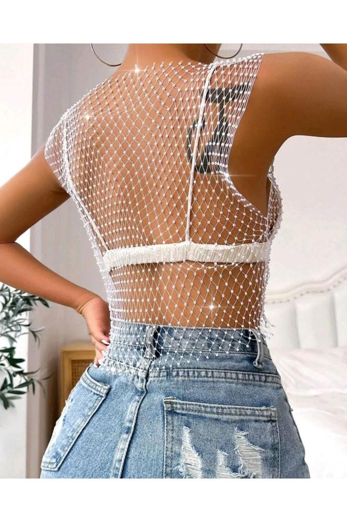 Women's Fashion New Bustier Eliwan Crystal Stone Crop Bustier