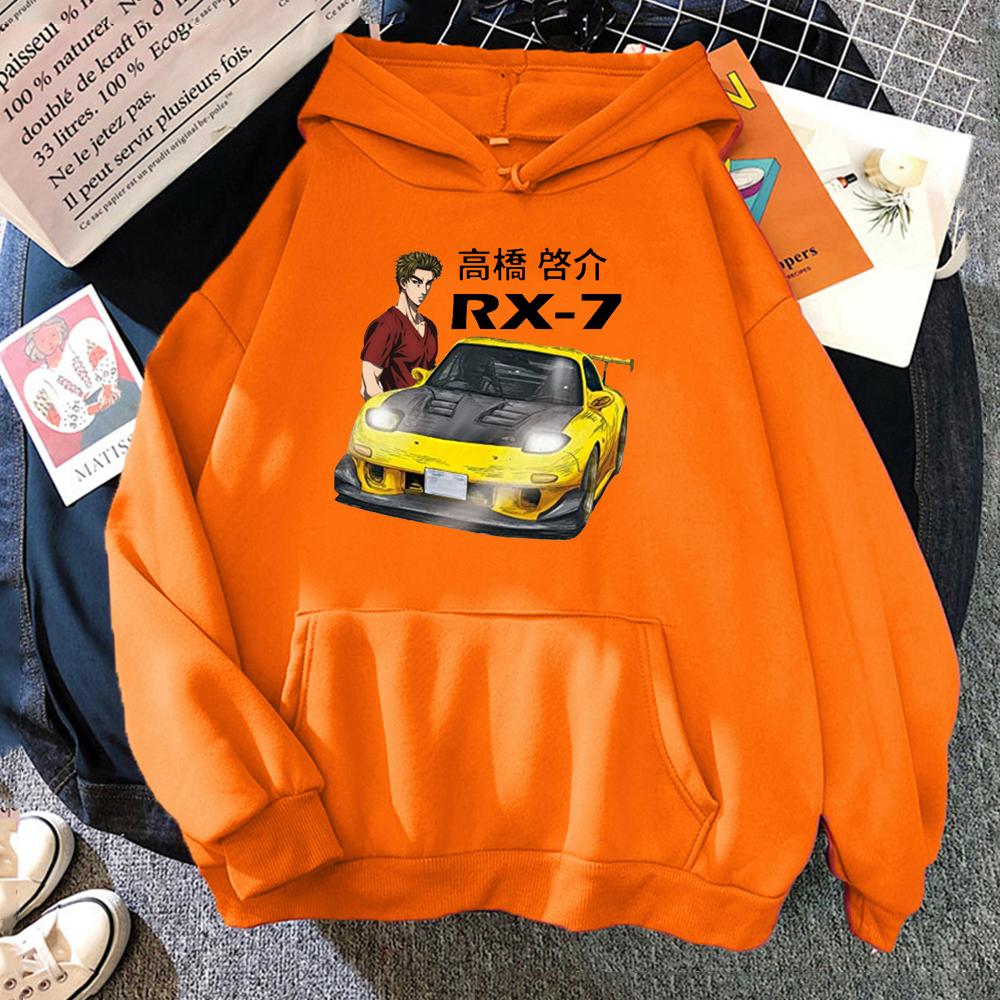 Худи Манга Fujiwara Tofu Shop Мужское Женское FD RX7 Кейсуке Такахаши Топы Толстовка с Капюшоном Свободный Флис