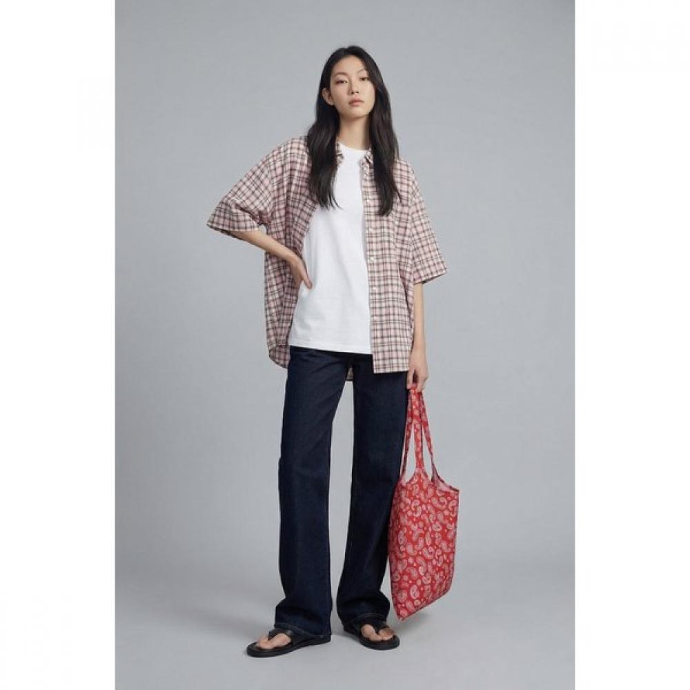 Studio Tomboy Oversized Check Short Sleeve Shirt 9176221989ar