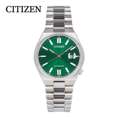 Автоматические мужские часы CITIZEN NJ0150-81X TSUYOSA Collection, спортивные, простые, с датой, зеленые, серебряные, из нержавеющей стали