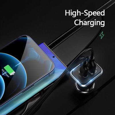 Автомобильное зарядное устройство с двумя портами USB C PD18W и USB A QC3.0 Адаптер для быстрой зарядки смартфонов, планшетов и ноутбуков