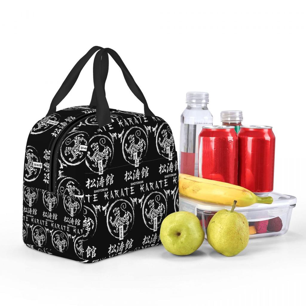 Shotokan Karate Symbol And Kanji White Text Insulated Lunch Bag for Women Office Cooler Thermal Food Box Tote Lunch Boxes
