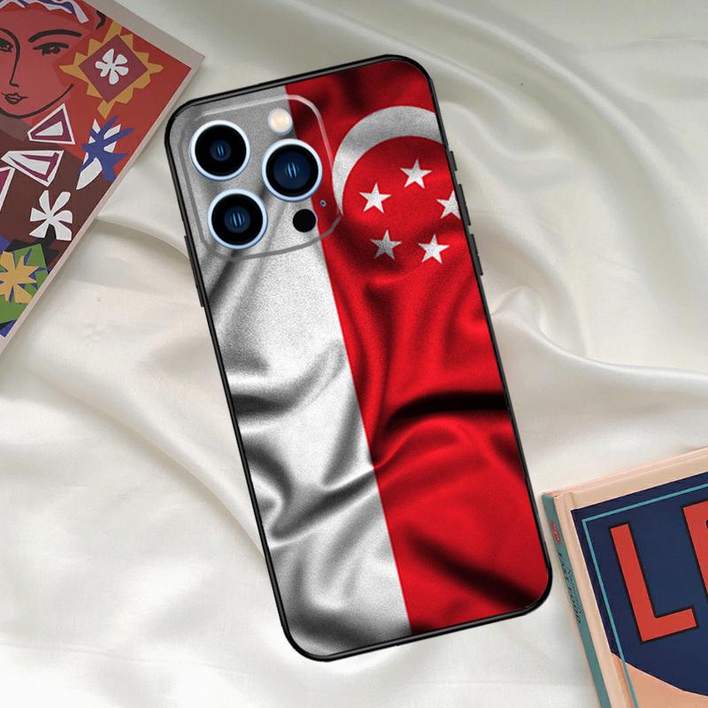 Singapore Flag Phone Case For iPhone 17 16 15 13 12 11 14 Pro Max 16 Plus 12 13 Mini 16e 17 Air Funda Cover