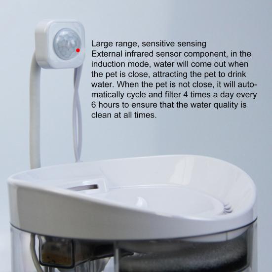 Датчик фонтана для кошек, вращающийся на 360 градусов кронштейн, тип USB-порта, фиксированная присоска, автоматический запуск, остановка, легкий