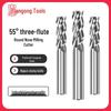 Tiangong 55° Round Nose Carbide Aluminum End Mill with High Gloss, Straight Shank, Tungsten Steel Cutter