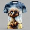 Summer Men's Oversized T-Shirt Casual Cartoon Animal 3D Digital Printed T Shirts for Men Short Sleeve Tee Shirt