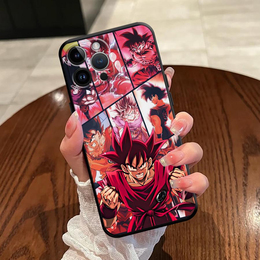 Черный Мягкий Чехол для Телефона для iPhone XR 15 16 14 Plus 13 12 11 17 Pro Max 7 8 17Air XS Max Аниме DragonS BallS