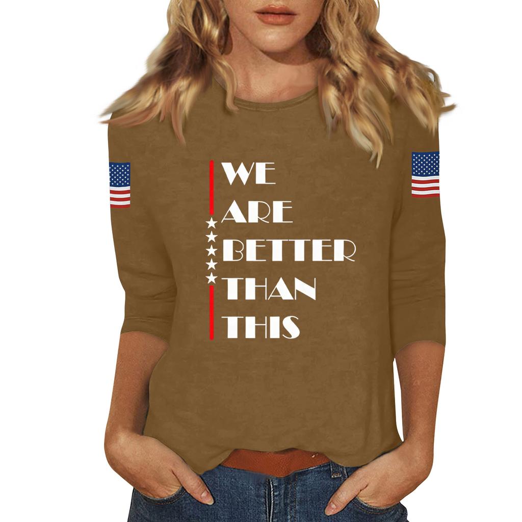 Women's Casual Fashionable Sexy Comfortable Neck Three-Quarter Sleeve Top