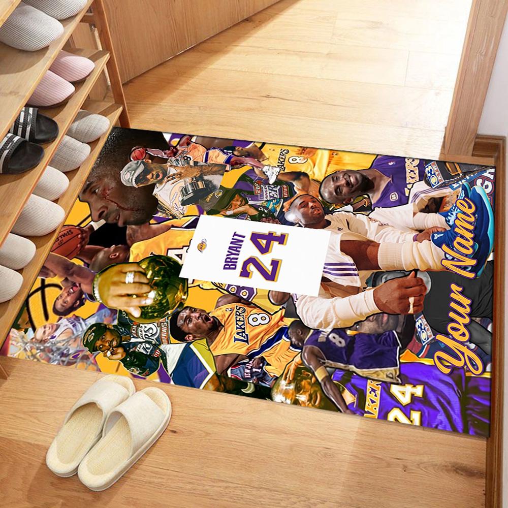 Kobe Customizable Name Carpet Suitable For Game Room Entryway Dormitory Study Room Antislip Carpet Office Home Decor Perfect Gift For Womenmen