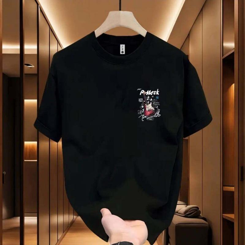 Short sleeved cotton T-shirt for men and women, 2026 summer new print trend, high-quality and versatile round neck T-shirt