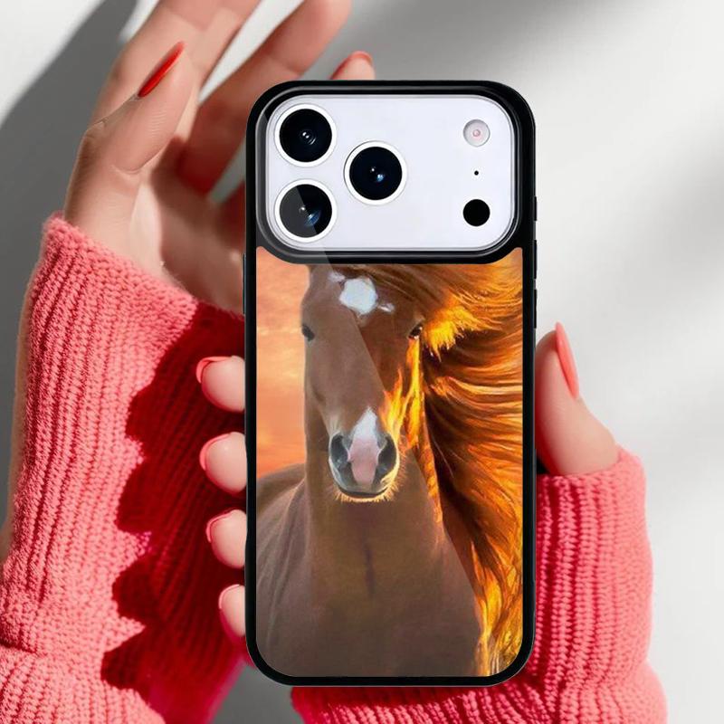 Красивый Элегантный Коричневый Конь Чехол для Телефона для iPhone 17 16 15 14 13 Pro Max Задняя Крышка для 12 11 Pro Coque