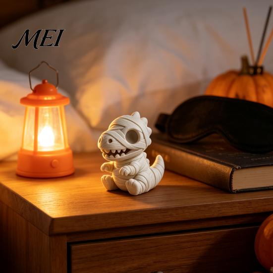 Creative Office Desk Accessories Miniature Mummy Animal Figurine, 3D Printed Pig Chicken Dino Duck Niche Holiday Collectibles Cat Statue, Spooky Cute