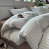 Sleepy grid cotton, pure cotton, washed cotton, simple striped single duvet cover