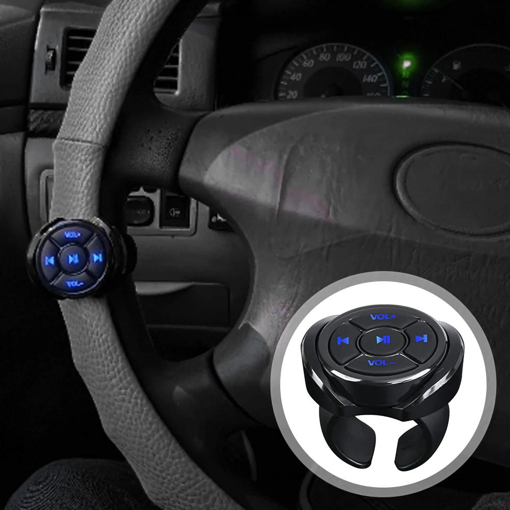 Беспроводной Bluetooth Медиа-пульт Дистанционного Управления Автомобиль Мотоцикл Велосипед Руль MP3 Музыкальный Плеер Для IOS Android Телефона Планшета