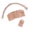 100Pcs Brown Kraft Gift Tags Thank You Paper Tags For Baby Shower Wedding Gifts