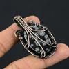 Snowflake Obsidian Pendant, 999 Copper Wire Wrapped Gemstone Handmade Dainty Jewelry Pendant, For Her