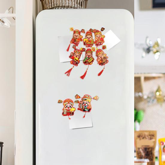 Yousheng 2 шт. Магнит на холодильник Бог богатства Дом Офис Кухня Магнит на холодильник Китайский бессмертный Новый год Праздник весны Украшение