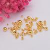 100pcs 18K Gold-Packed Color-Preserving Beads, Smooth Solid Beads, Small Gold Beads Diy Jewelry, Handmade Beaded Braided Rope Accessories.