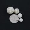 Круглые бусины из искусственного жемчуга ABS-пластика с оттенком белого цвета для самодельных заколок и аксессуаров для головных уборов