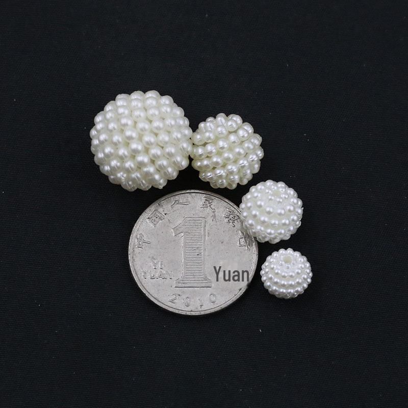Круглые бусины из искусственного жемчуга ABS-пластика с оттенком белого цвета для самодельных заколок и аксессуаров для головных уборов