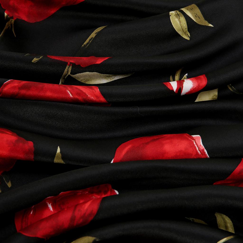 Летняя Повседневная Квадратная Бандана-Хиджаб с Принтом Роз, Атласный Шелковый Платок для Мусульманской Женщины, Повязка на Голову, Женские Платки, Повязка на Голову 85*85 см