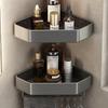 Bathroom Shelf No Drill Corner Space Aluminum Storage Rack Wall Mounted Triangle Basket Shower Room Storage Organizer FR2006