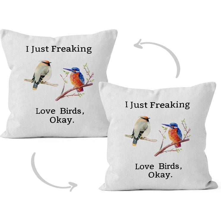 HIWX Dinosaur Pillow Covers 18x18 Double-Sided, Dinosaur Lovers Gifts for Kids Boys Girls Women Men, I Just Freaking Love Dinosaurs Okay Decorative