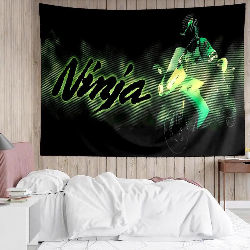 Kawasaki Ninja2 Tapestry for Bedroom Aesthetic Classroom Tapestries Wall Hanging for Living Room Dorm Office,Ideal Creative Gift