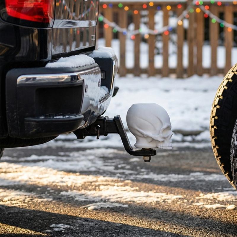 Skull Head Cover 50mm Universal Rubber Ball Cover Trailer Hitch Ball Cap for Trailer Caravans Truck Car