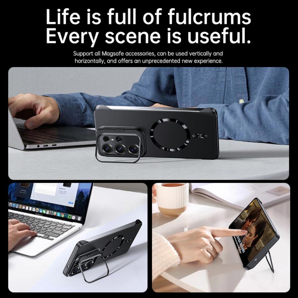 For Samsung S25 S25+S25E  S25Ultra Magnetic wireless charging phone case Bracket frameless Mobile cover  Shockproof Bumper Funda