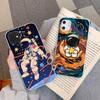 Мультяшный чехол для телефона с изображением космонавта для IPhone 14 11 12 13 Mini Pro Xs Max 8 7 6 6S Plus X XR, однотонный цветной чехол